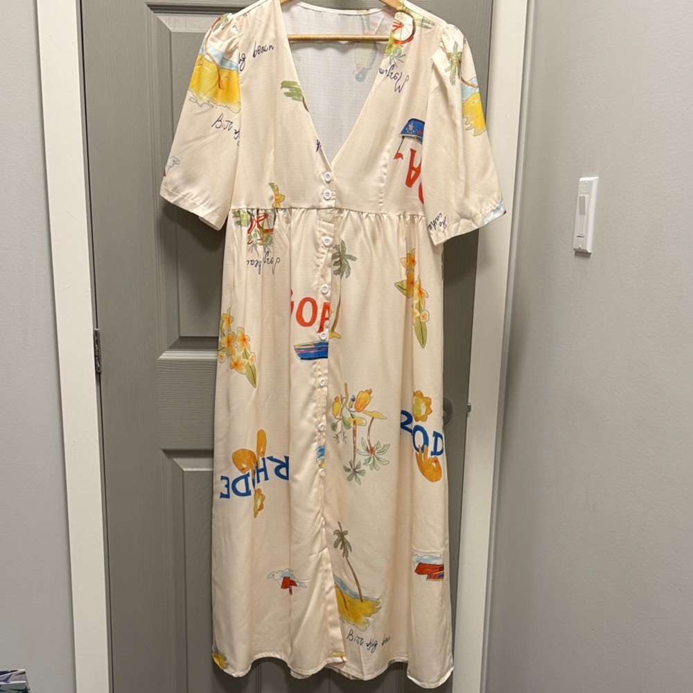 Printed Cream Dress